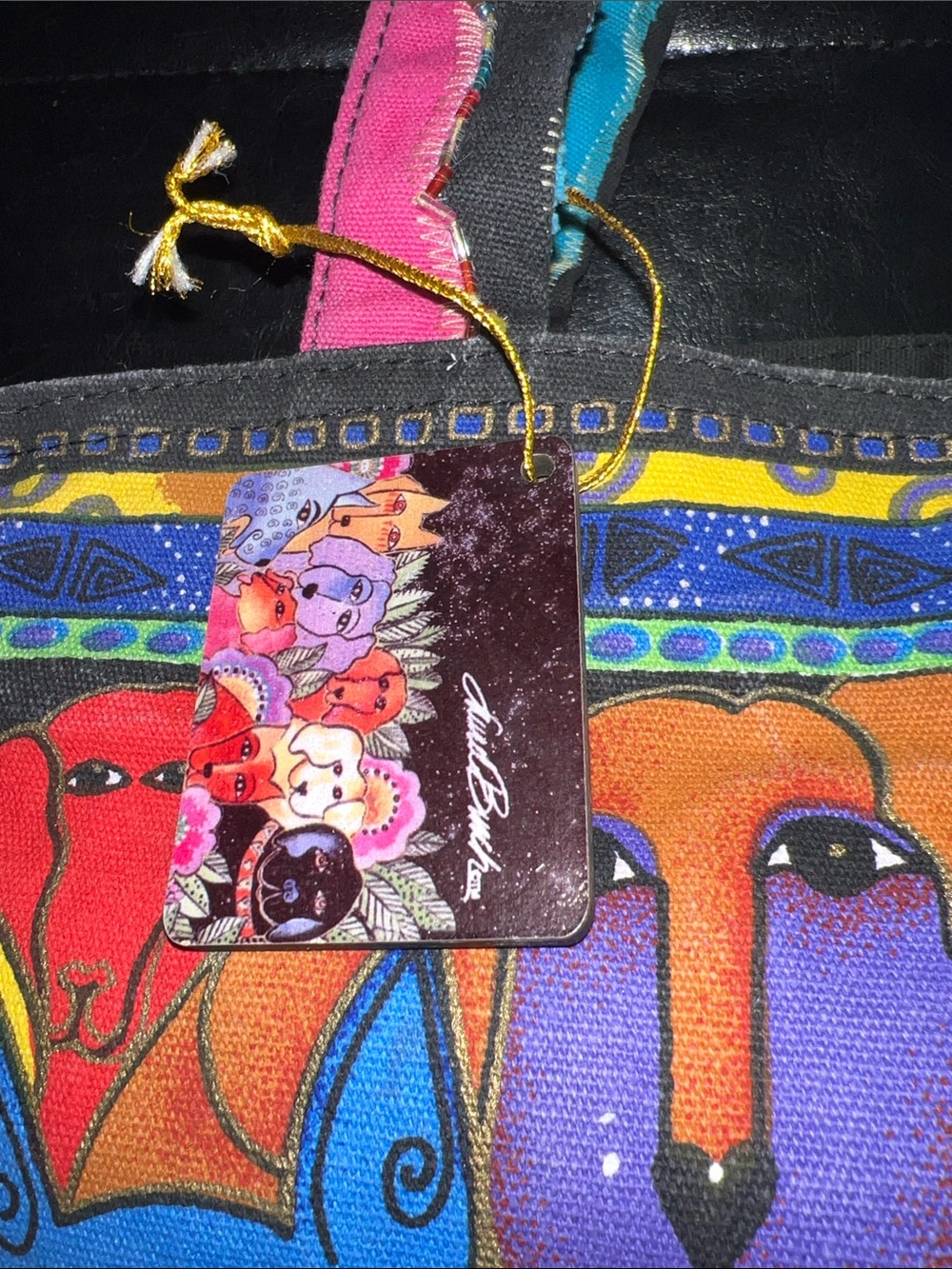 Laurel Burch Colorful Dog Tote - Picture 4 of 16